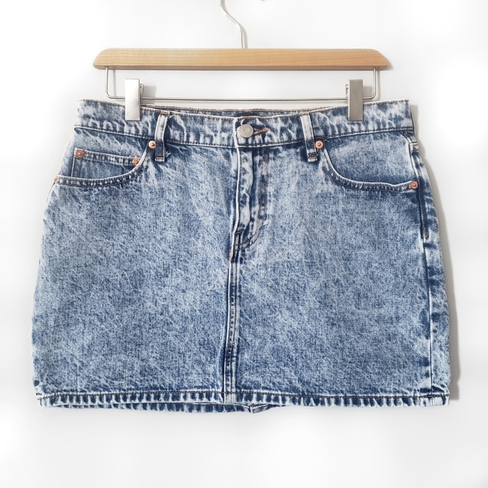 GAP Acid Washed Denim Jean Mini Skirt 8